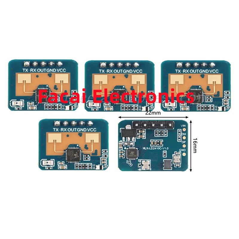 5pcs/1pc HLK-LD2410C LD2410C 24Ghz Human Presence Sensor Millimeter Wave Radar Module Non-contact Heartbeat Motion Detection