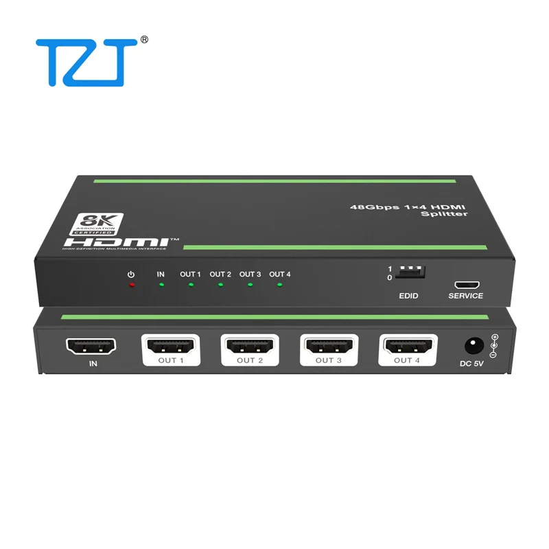 

TZT HDC-SPC14 1-IN 4-OUT 8K 1x4/HDC-SPC18 1-IN 8OUT HDMI-совместимый разветвитель 48 Гбит/с Высокопроизводительный HDMI-совместимый распределитель