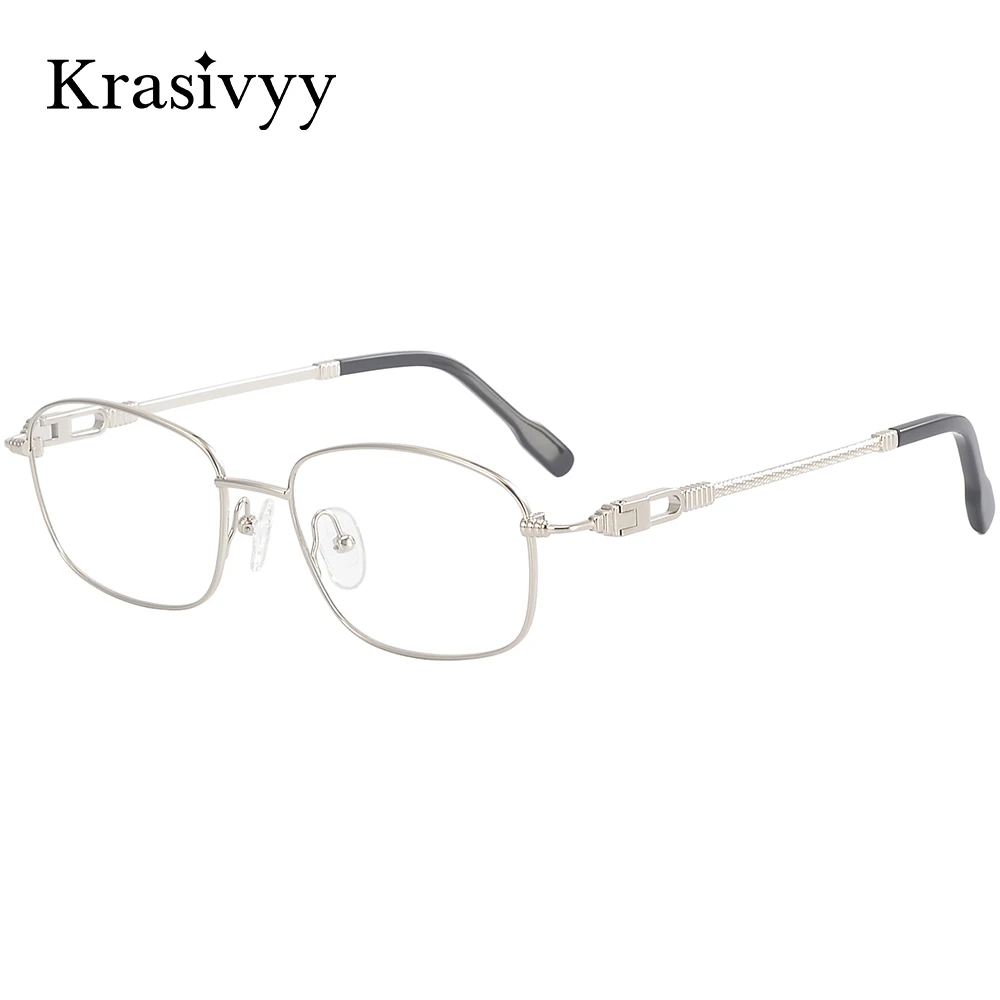 

Krasivyy Oval Pure Titanium Glasses Frame Men Luxury European Prescription Eyeglasses Women High Quality Brand Full-Rim Eyewear