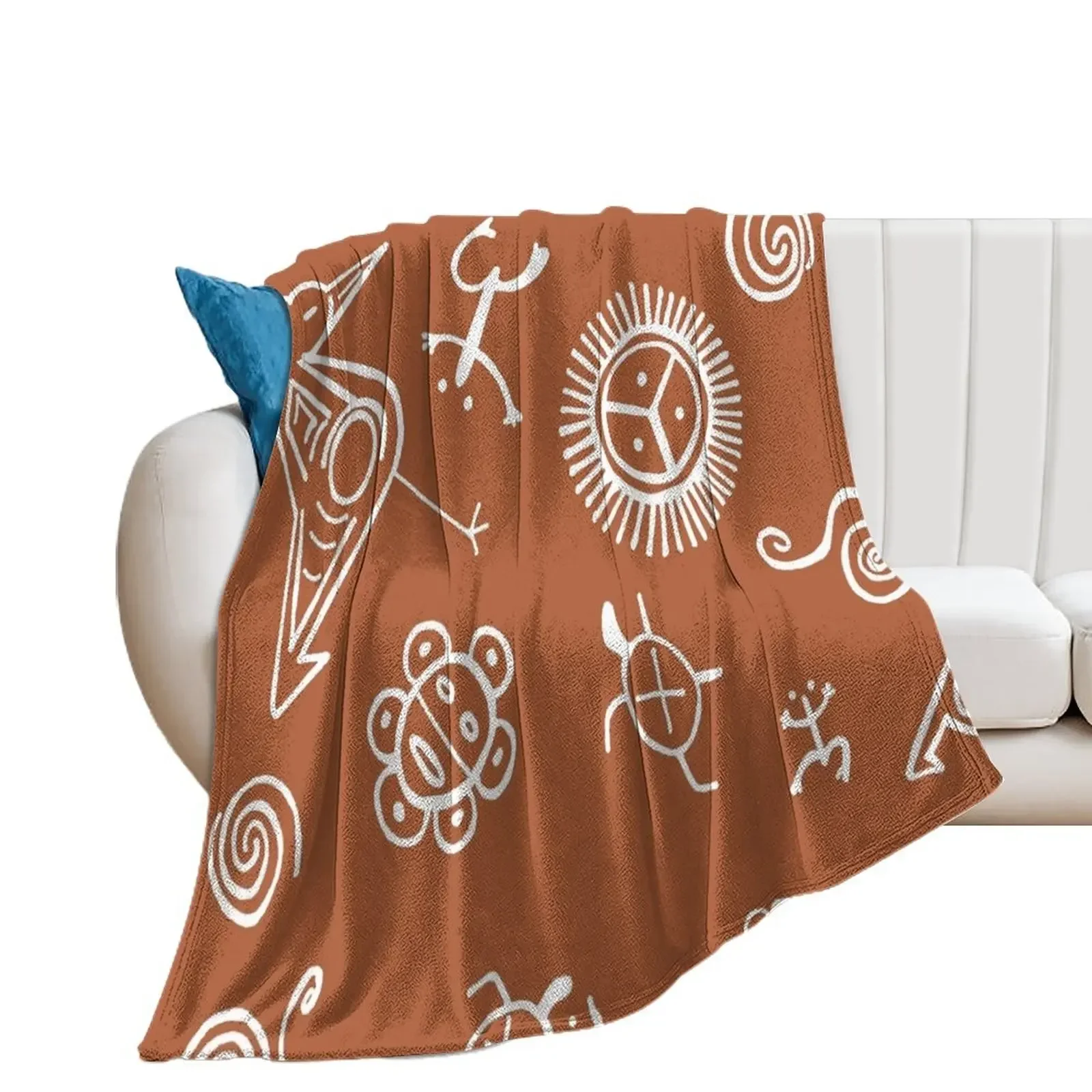 Taino Pattern Throw Blanket Beach Tourist Furrys Blankets