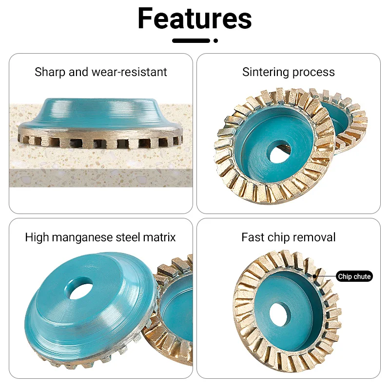 LOZLIN 150mm 6 Inch Diamond Sintered Grinding Cup Wheel 30mm Bore Coarse Grit for Granite Quartz Stone Porcelain Grinding Disc