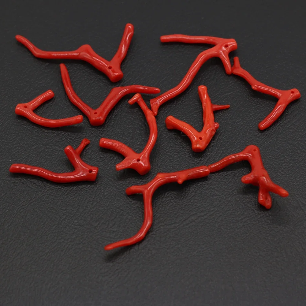 1PCS Natural Coral Red Branch Irregular Shaped Pendant Jewelry Making DIY Necklace Earrings Accessories Gift 10x15-20x30mm