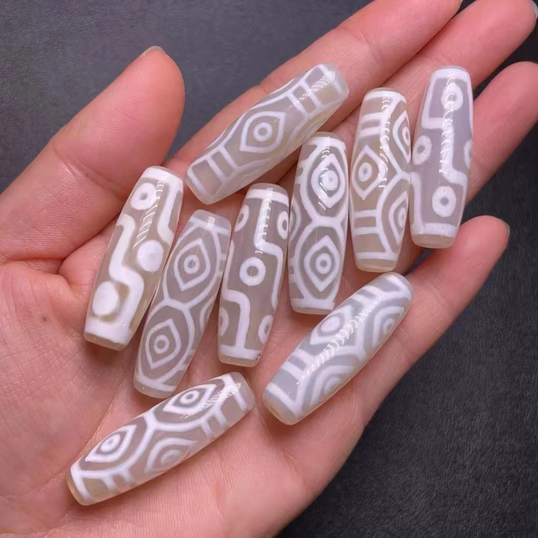 272pcs/lot Tibetan Dzi Beads White Agate Material Multi-patterned Amulet DIY Beads Men's&Women's  Bracelets Pendants Necklaces