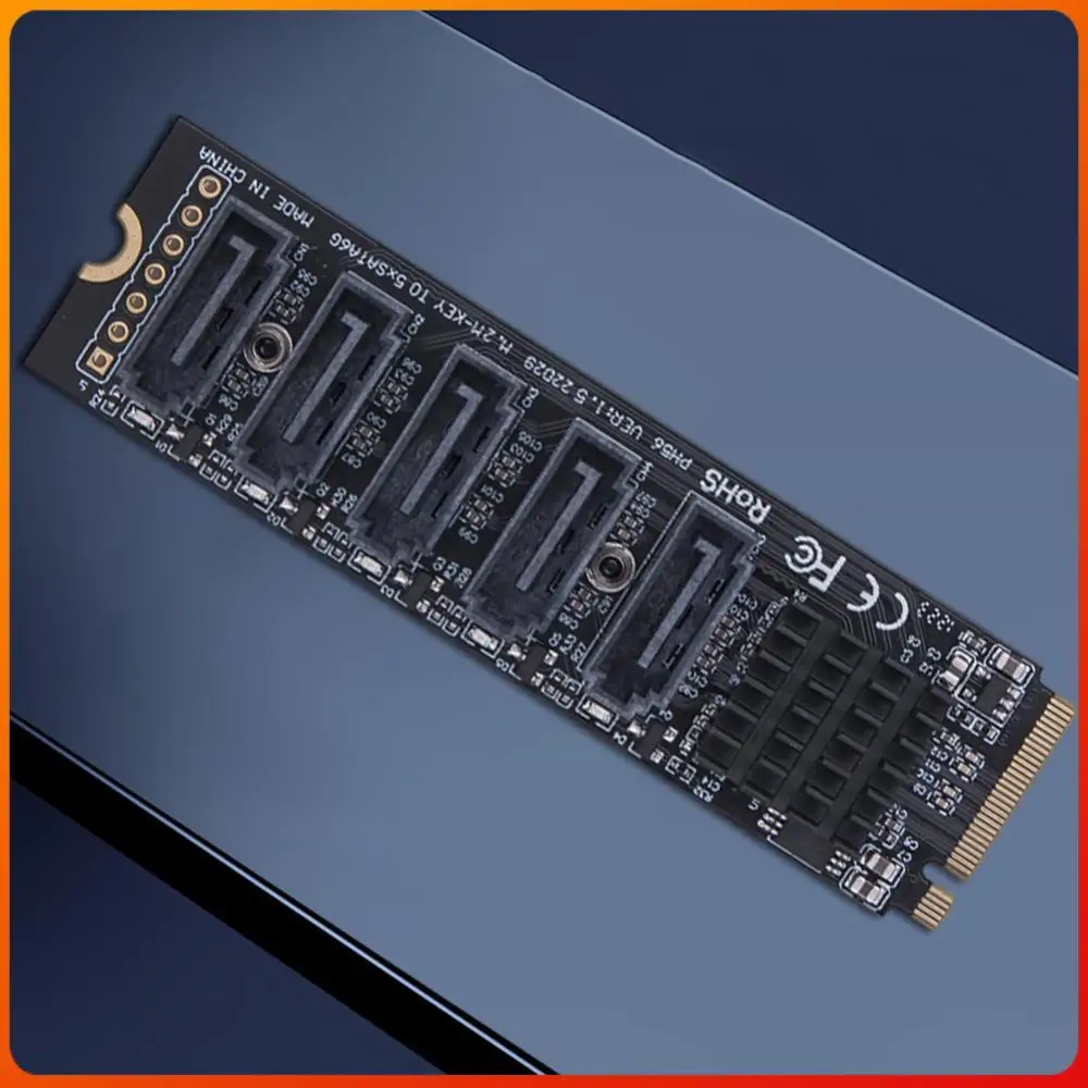 M.2 MKEY PCI-E Riser Card M.2 To SATA 3.0 Expansion Card NVME To SATA Adapter Card Support PM Function SATA3.0 Adapter