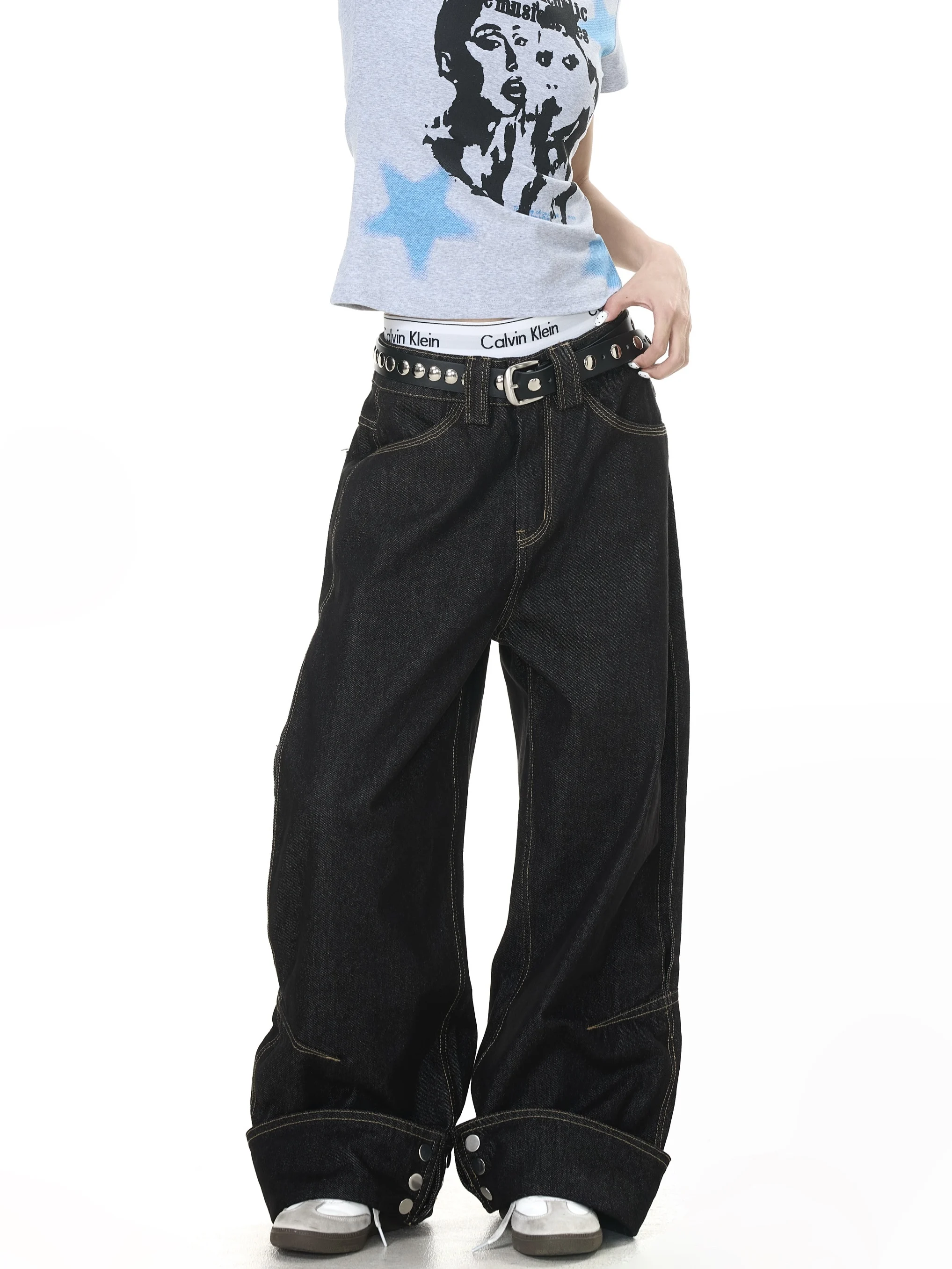 

American Style Straight Leg Original Jeans Men's Loose Fit Casual Long Pants Washed Effect Couples Lazy Style Versatile Jeans