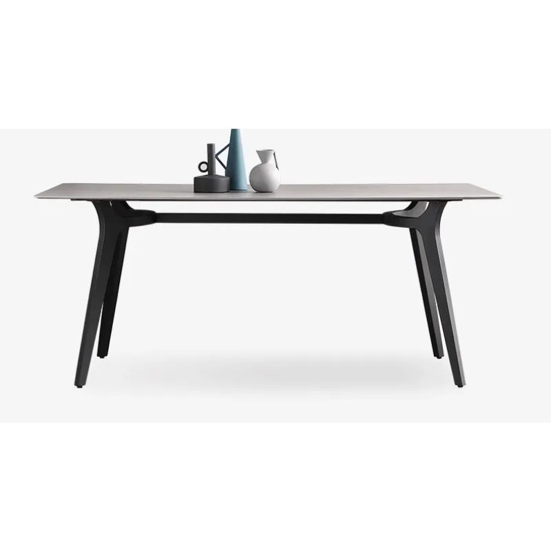 

Slate dining table simple modern rectangular household small apartment table dining table and chair combination