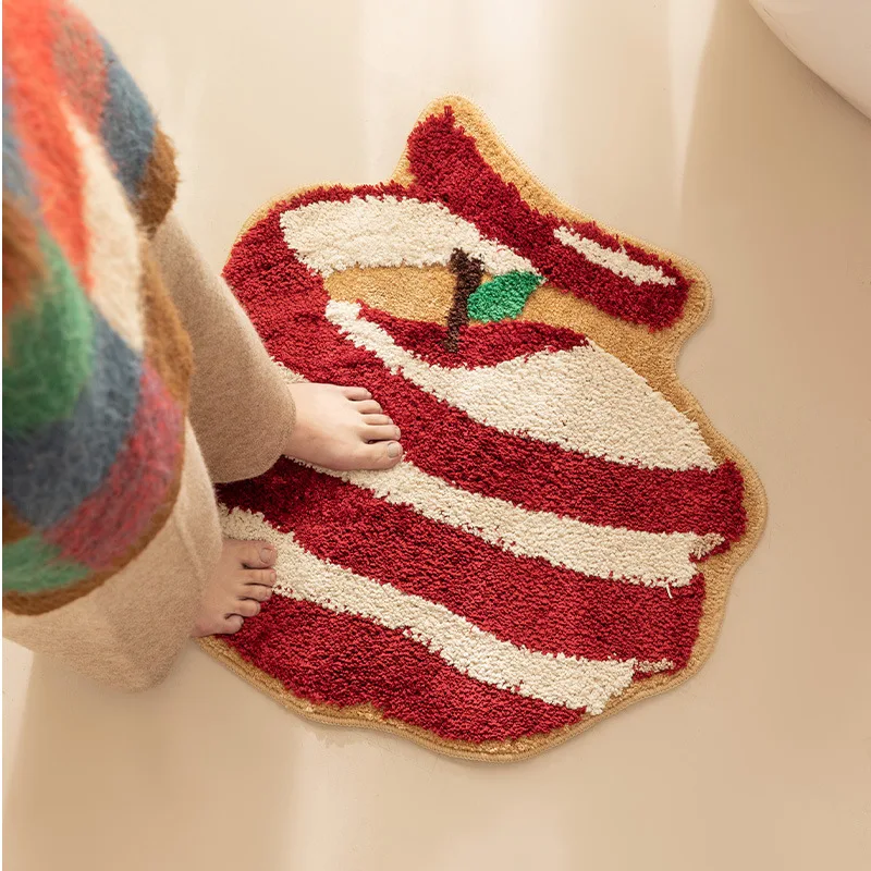 Christmas Tufting Irregular Bathmat Bathroom Mat Soft Rug Fluffy Bedroom Carpet Floor Safety Pad Aesthetic Home Room Warm Decor