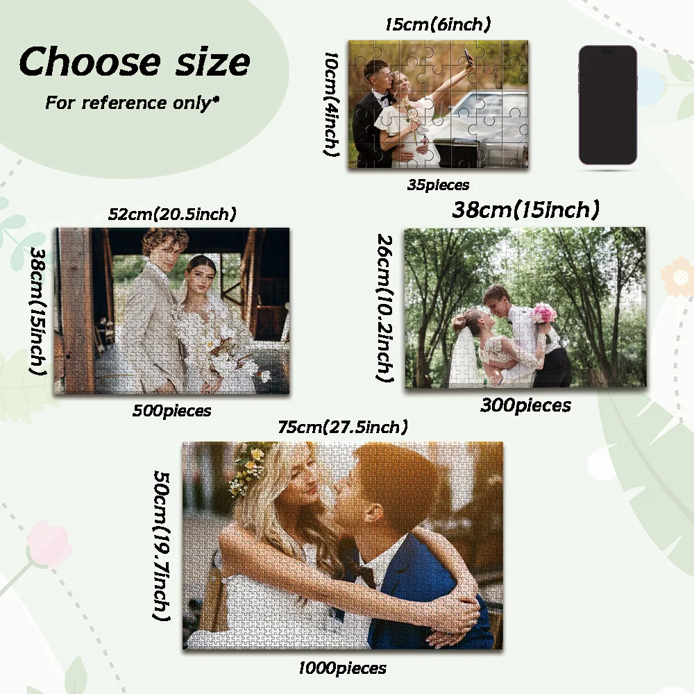 35/150/300/500/1000pcs nice wedding Custom Photo Personalised Decompression Puzzles Jigsaw puzzle Mosaic Custom Puzzles in Photo
