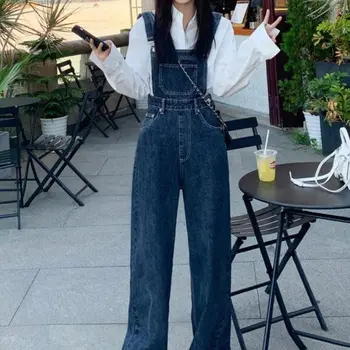 High Waisted Jumpsuits Women Jeans Wide Leg Street Chic Overalls American Retro Preppy Teens Vintage Midt dzi Fashion High Waisted Jumpsuits Women Jeans Wide Leg Street Chic Overalls American Retro Preppy Teens Vintage Midt dzi Fashion