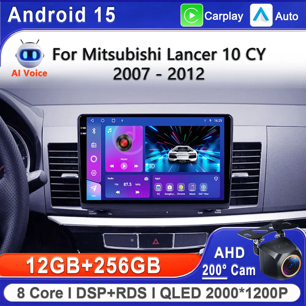 

Android 15 For Mitsubishi Lancer 10 CY 2007 - 2012 Car Radio Multimedia Video Player Navigation stereo GPS Head Unit Screen