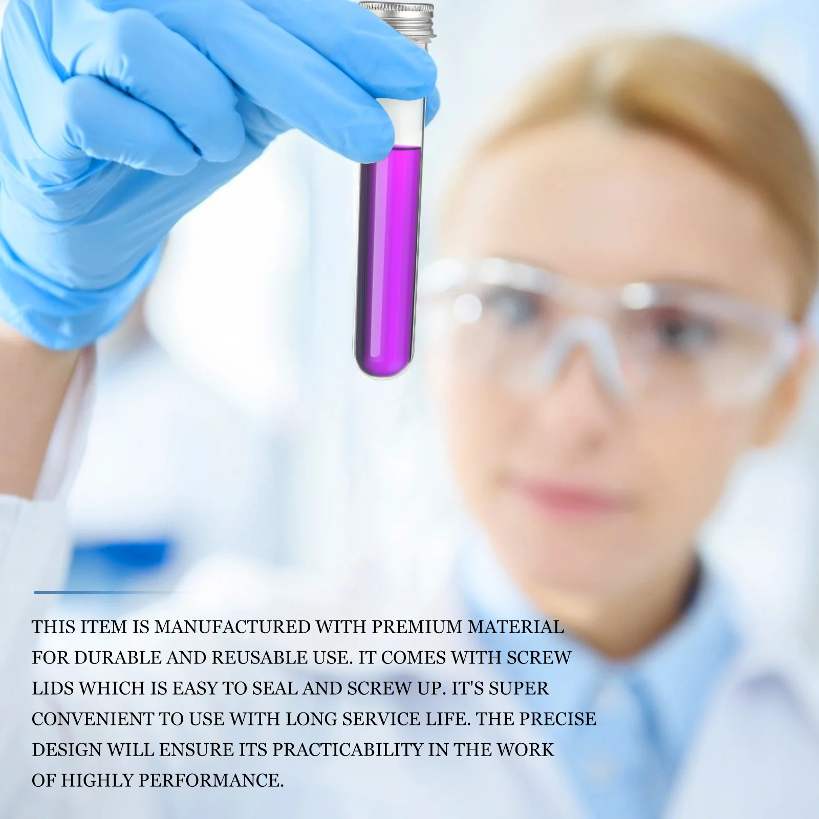 20pcs Plastic Test Tubes 40Ml With Caps Durable Lightweight Clear For Lab Liquid Sample Storage Tube Bottles Container