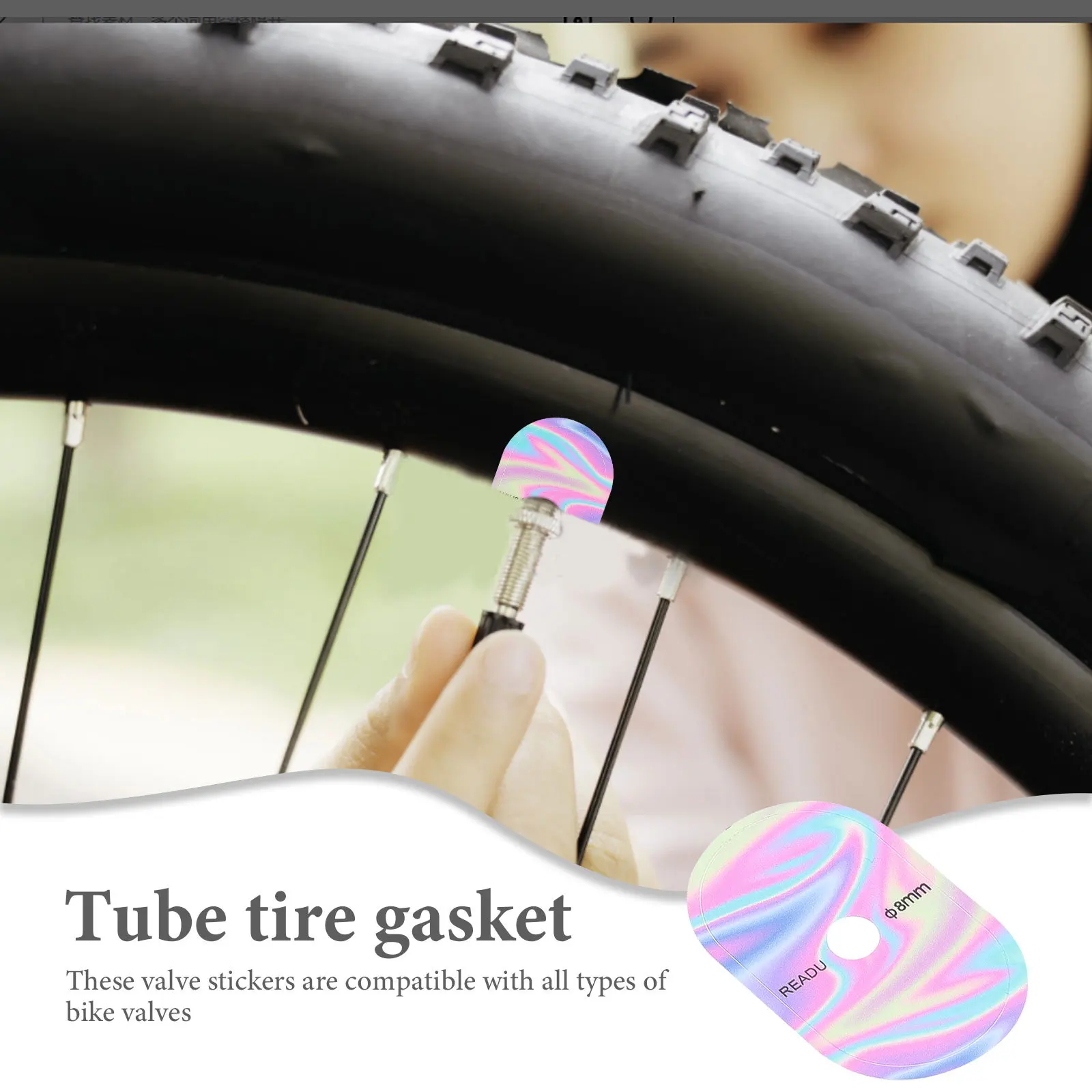 

Air Nozzle Sticker Pvc Dustproof Waterproof Valve Pad For Mountain Bike Tire Gasket Rim Sticker Bike Supplies Cycling