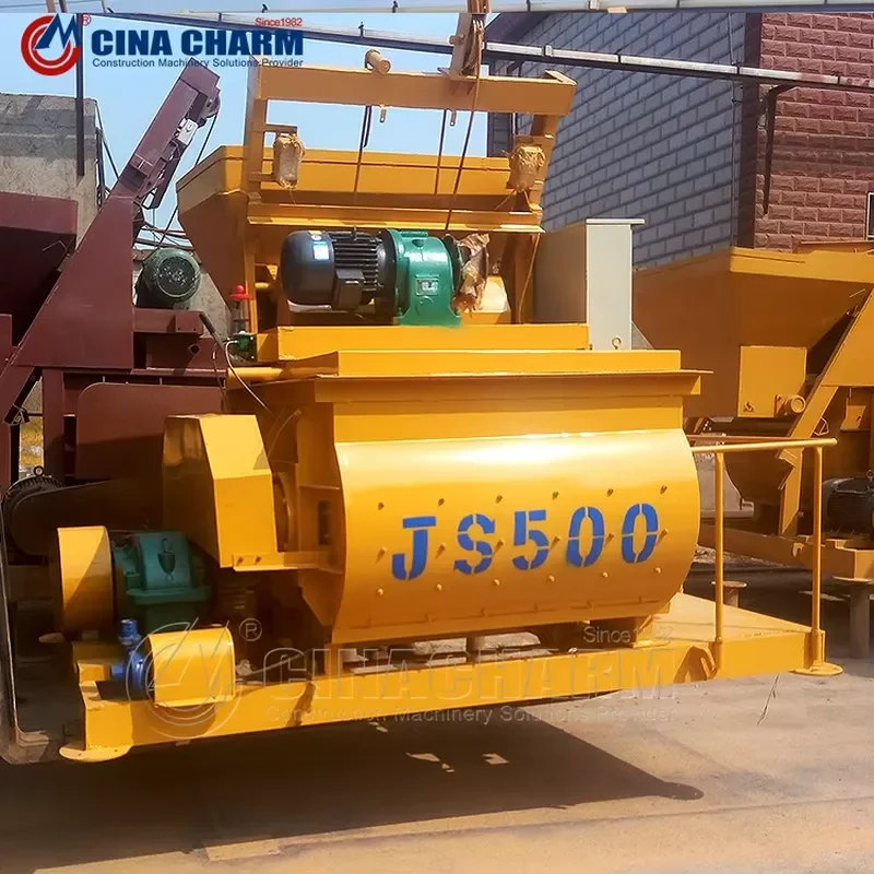 2026 CE JS500 Concrete Mixer Machine with Lift Price Motor As Core Component for Motorcycle Concrete Mixing