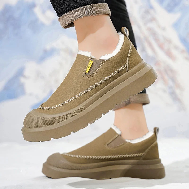 

Men's Thermal Waterproof Winter Boots - Non-Slip Plush Lined Snow Sneakers for Cold Weather