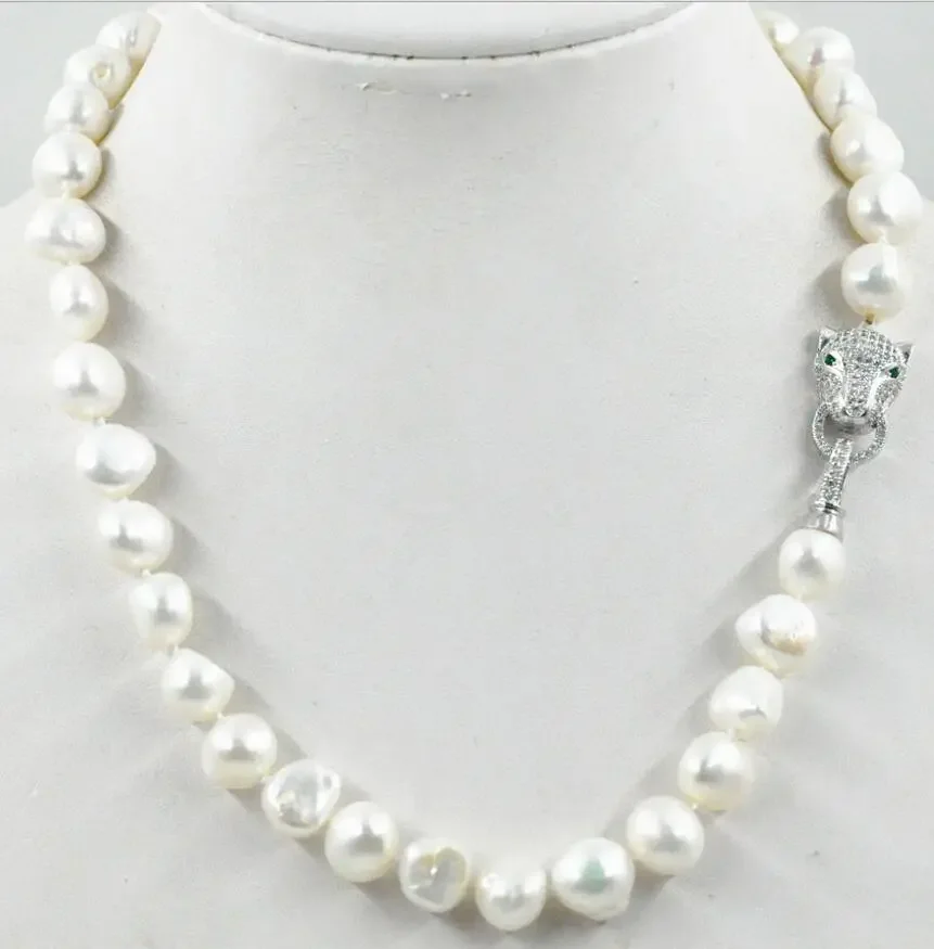 Fashion jewelry   Hot New beautiful NEW 10-11mm south sea White baroque pearl necklace 18