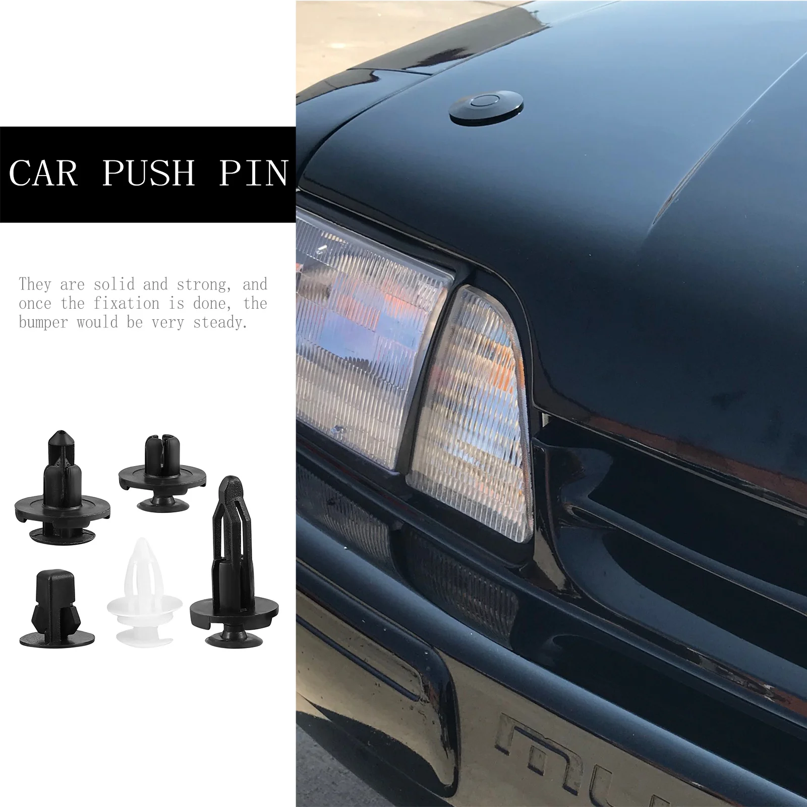 

100Pcs Bumper Fastener Clips Engine Cover Retainer Clip Rock Steady Reliable Fixation Trim Body Clip Car Push Pin