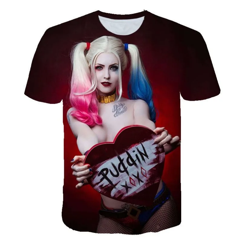 BeastKingdom Harley Quinn Personality Trend T-Shirt Casual Cartoon Fashion Breathable Print Crew Neck Short Sleeve Wholesale