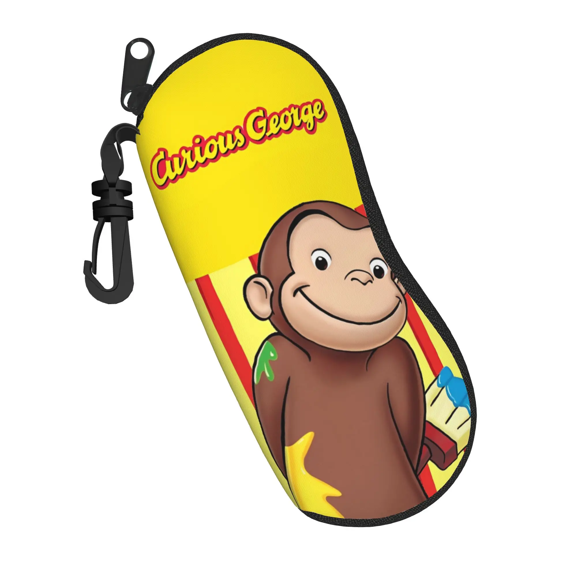 Curious George African monkey Anime Glasses Case Unisex Convenient Accessories  Glasses Storage Box Gift Eyewear Container