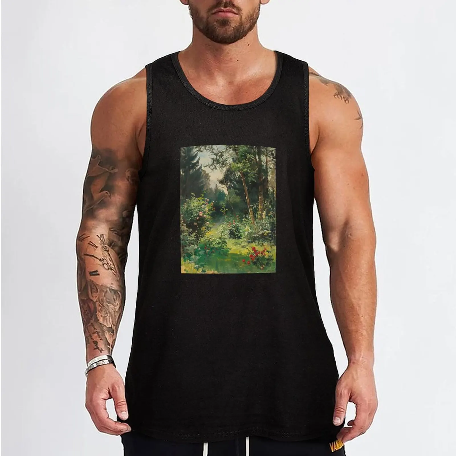 Forest Tank Top Muscle fit sleeveless gym shirt man fitness Body man