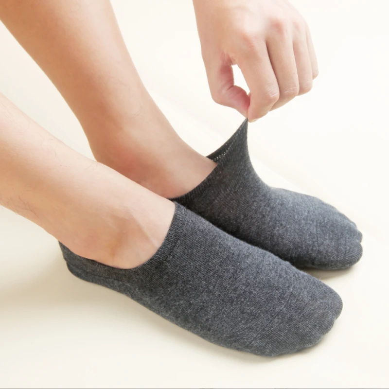 3pair Men Socks No Show Low Cut Ankle Polyester Thin Black White Invisible Short Sock Non-slip Silicone Summer Breathable