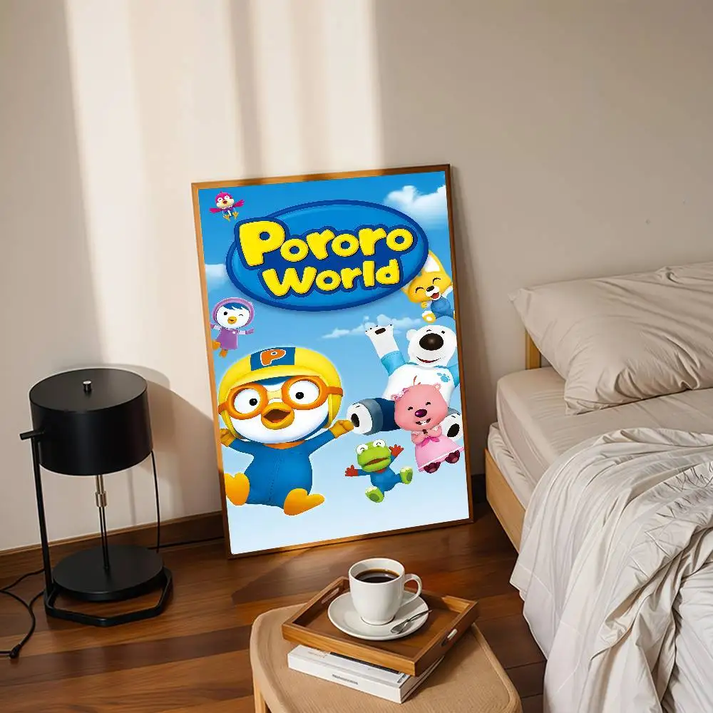 

Милый мультяшный постер с изображением P-Pororo, подходит для украшения стен, кафе, гостиных, спален