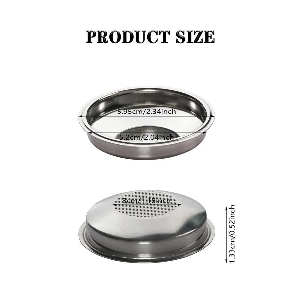Reusable Basket Permanent Coffee Filter Stainless Steel Single Layer Coffee Handle Filter Basket Perfect Fit Portafilter Basket