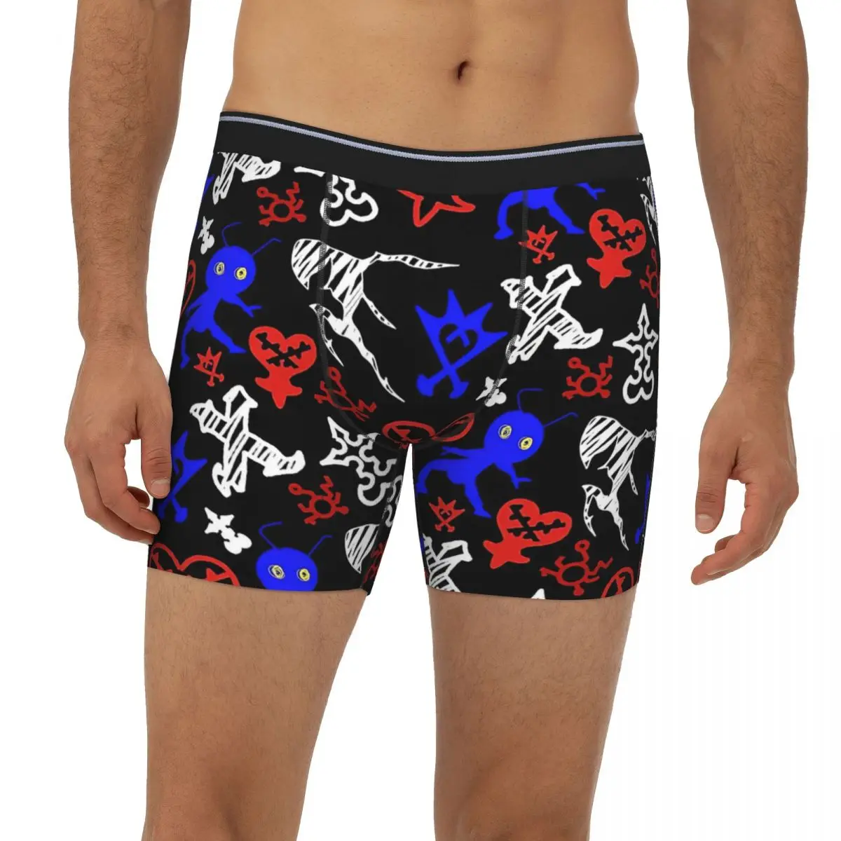 Kingdom Hearts Drawing Style Dark Underpants Breathbale Panties Male Underwear Boxer Briefs extended underwear