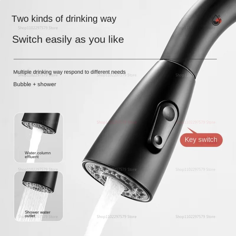 صنبور المطبخ الفولاذ المقاوم للصدأ ثقب واحد سحب البخاخ 360 دوران صنبور مصرف مع فوهة التدفق الحديثة دائم 2025 نموذج #5