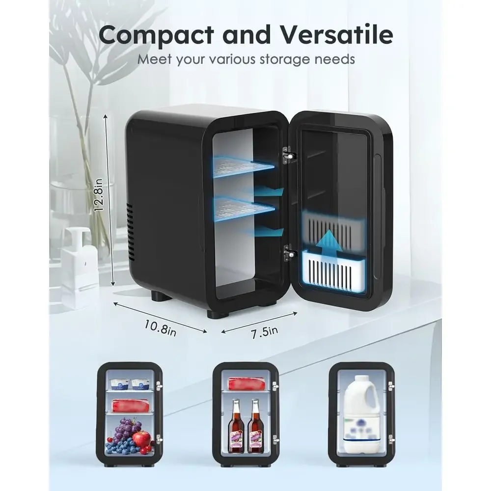 FirmHome StorePortable 6L Thermoelectric Skincare Cooler & Warmer, AC/DC For Home Or Car, Ideal For Cosmetics And Beverages (Bla