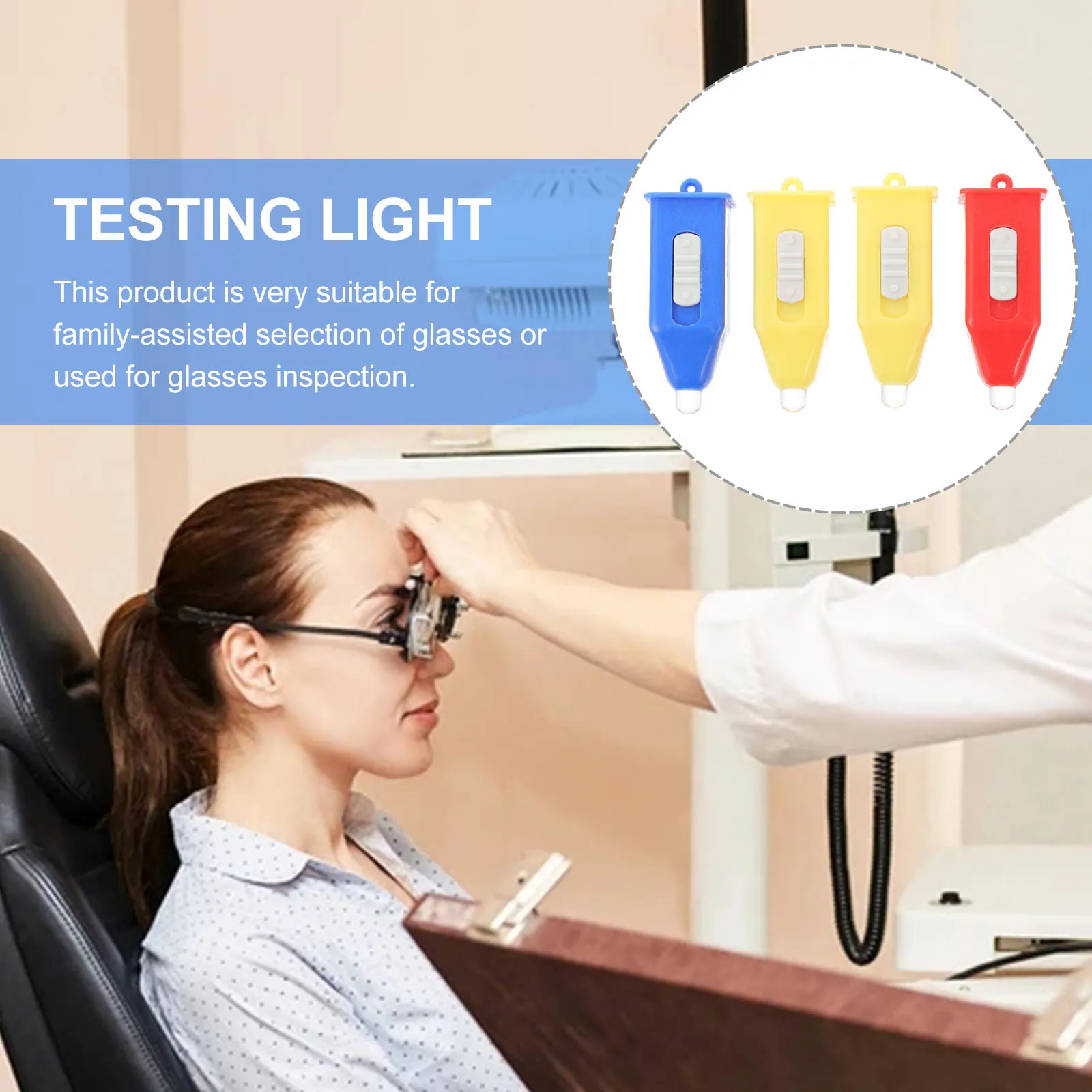 4Pcs Detection Light for Glasses Anti Blue Light Test Lamp Excellent Craftsmanship Convenient Use Protect Eyes from Computer