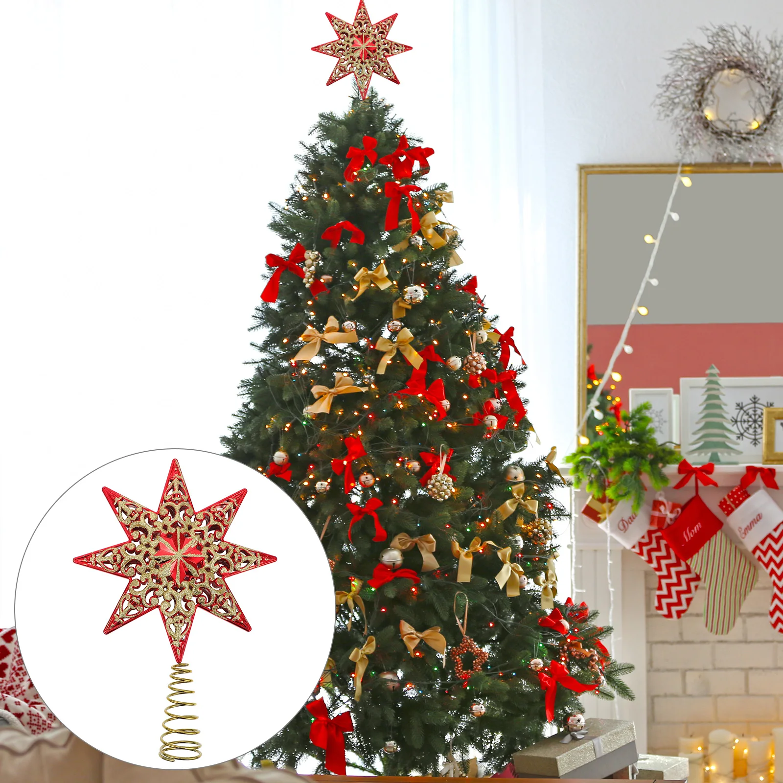 

Anise Tree Top Star Xmas Tree Topper Decor Treetop Iron Creative Home Street Hotel Outdoor Wedding Festival Bar Christmas