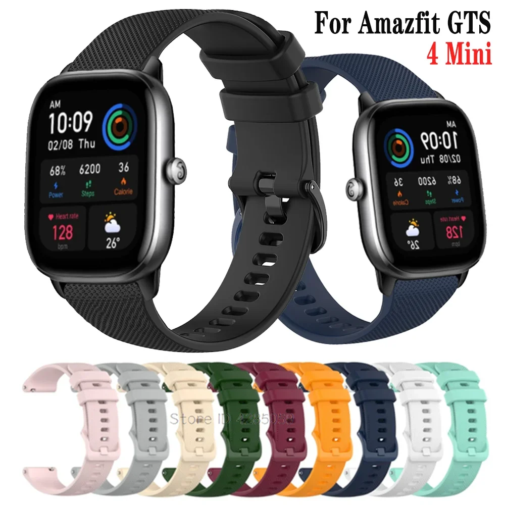 Pulseira de silicone macio para amazfit gts4 mini pulseira de relógio inteligente para huami amazfit gts2 gts2 mini gtr4 gtr2 pulseira esportiva