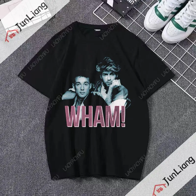 Wham! Round Neck Oversized Short Sleeve 100% Cotton Humor High Quality Gift Creative Whammer Team Men's T-shirt