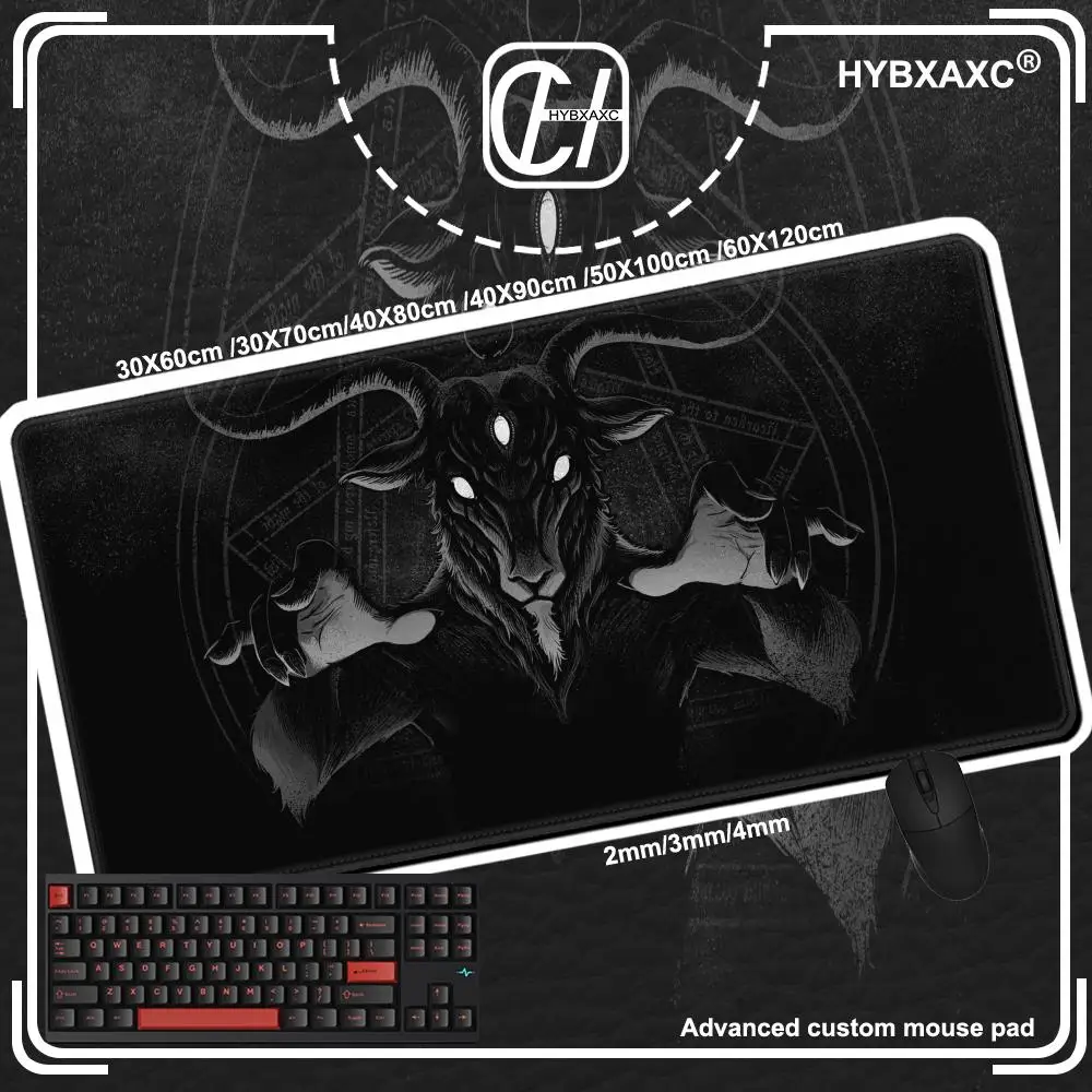 Black And White Mouse Pad Large PC Demon Gamer Cabinet Keyboard Rug XXL Terror Devil Mousepad Laptop Anime Satan Gaming Desk Mat