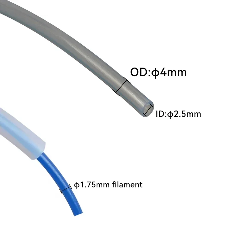 ل بامبو مختبر Ptfe أنبوب 2 5 مللي متر 4 مللي متر P1S P1P AMS A1 طابعة ثلاثية الأبعاد صغيرة تفلونتو الأنابيب X1C بامبولاب Ptfe أنبوب 5 متر/10 متر أبيض رمادي AMS LITE