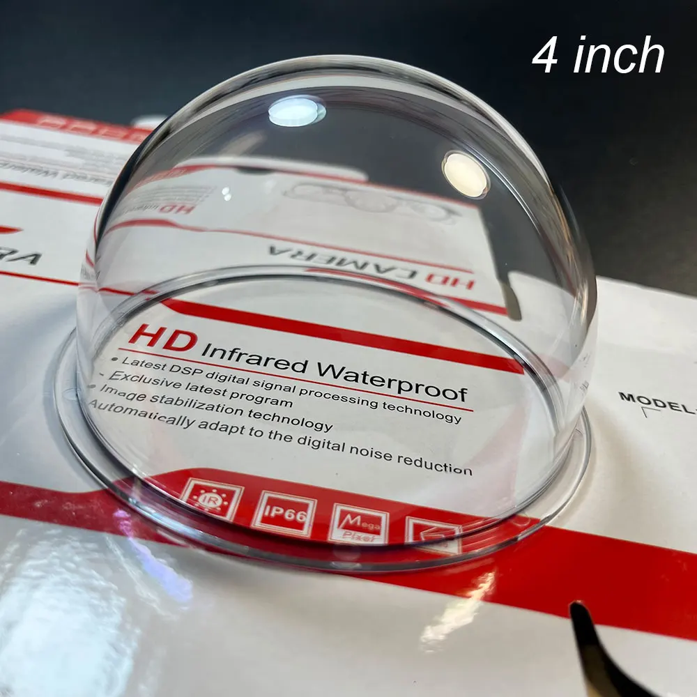 4 Inch Outdoor Waterproof Polycarbonate PC Clear Ball Cover Heightened Surveillance Security CCTV Camera Dome Protective Housing
