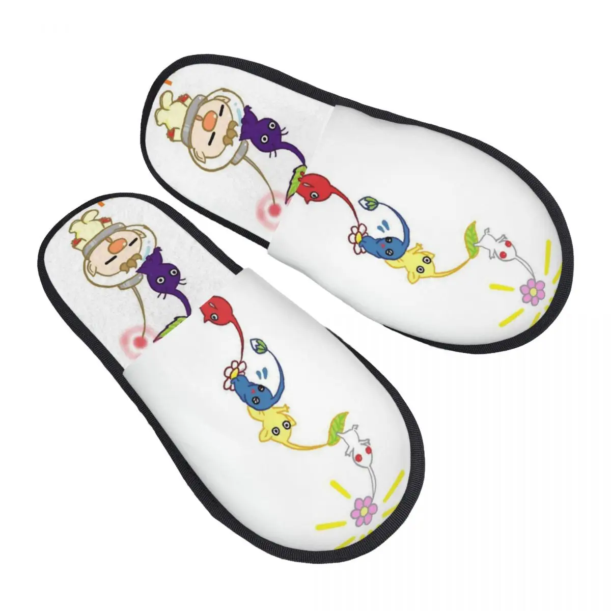 Chaussons en fourrure Pikmin Faune pour hommes et femmes, pantoufles à la mode pour la maison