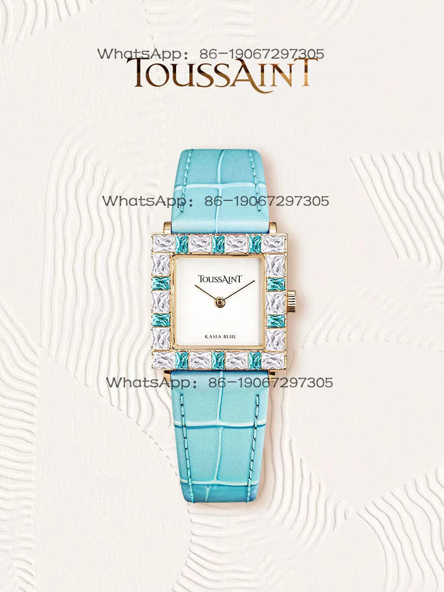 

Toussaint Sugar Cube Series Kasia Small Blue Diamond Big Watch, Girls Gift