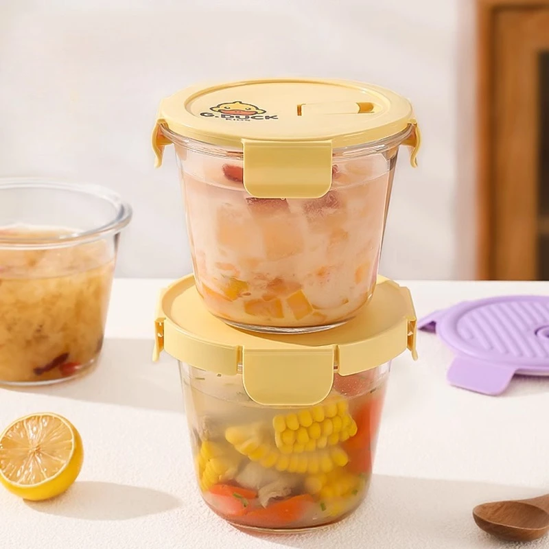 Microwave-Safe Glass Food Storage Set, Soup Bowl & Lunch Box for Oatmeal & Fruit, Leakproof Durable Bento Containers with Lids view 5