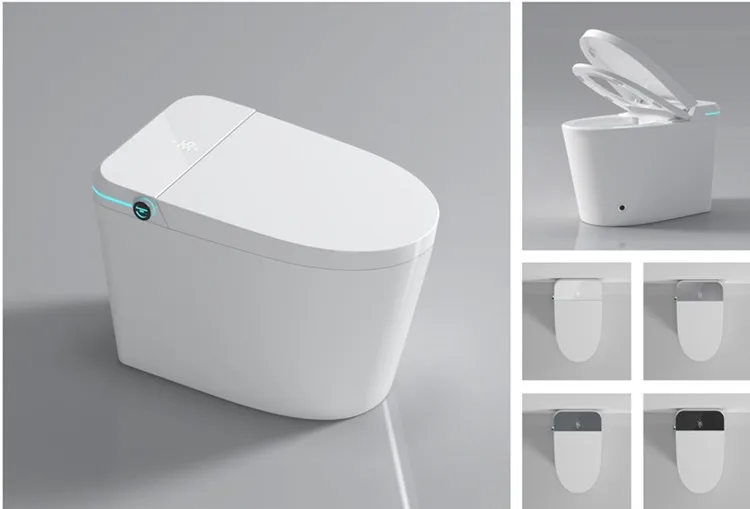 Auto Flush Intelligent Toilet S-Trap Ceramic One Piece Bidet Smart WC Floor Mounted Bathroom Commode