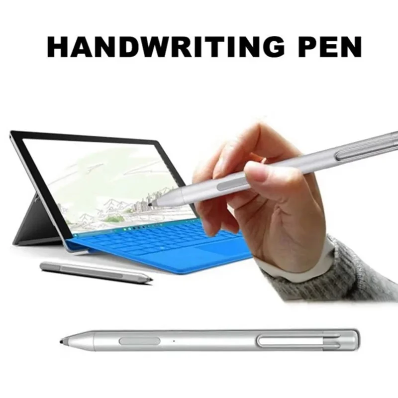 Lápiz óptico de rechazo de palma, lápiz de pantalla táctil de aluminio de presión 4096 para Microsoft Surface Go Pro7/6/5/4/3 con punta negra