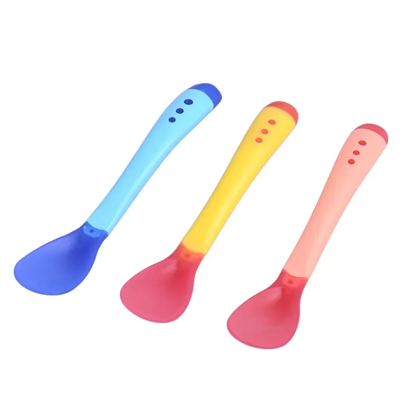 3pcs/lot Temperature Sensing Spoon for Baby Safety Infant Feeding Spoons Kids Children Boy Girl Toddler Flatware