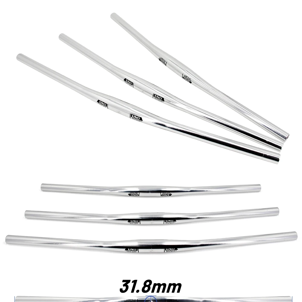 UNO Fahrrad Lenkrad Aluminium MTB Rennrad Lenker Flache Riser Bar 31,8*640 680-800mm Silber fahrrad Lenker MTB Teil – Detail 1