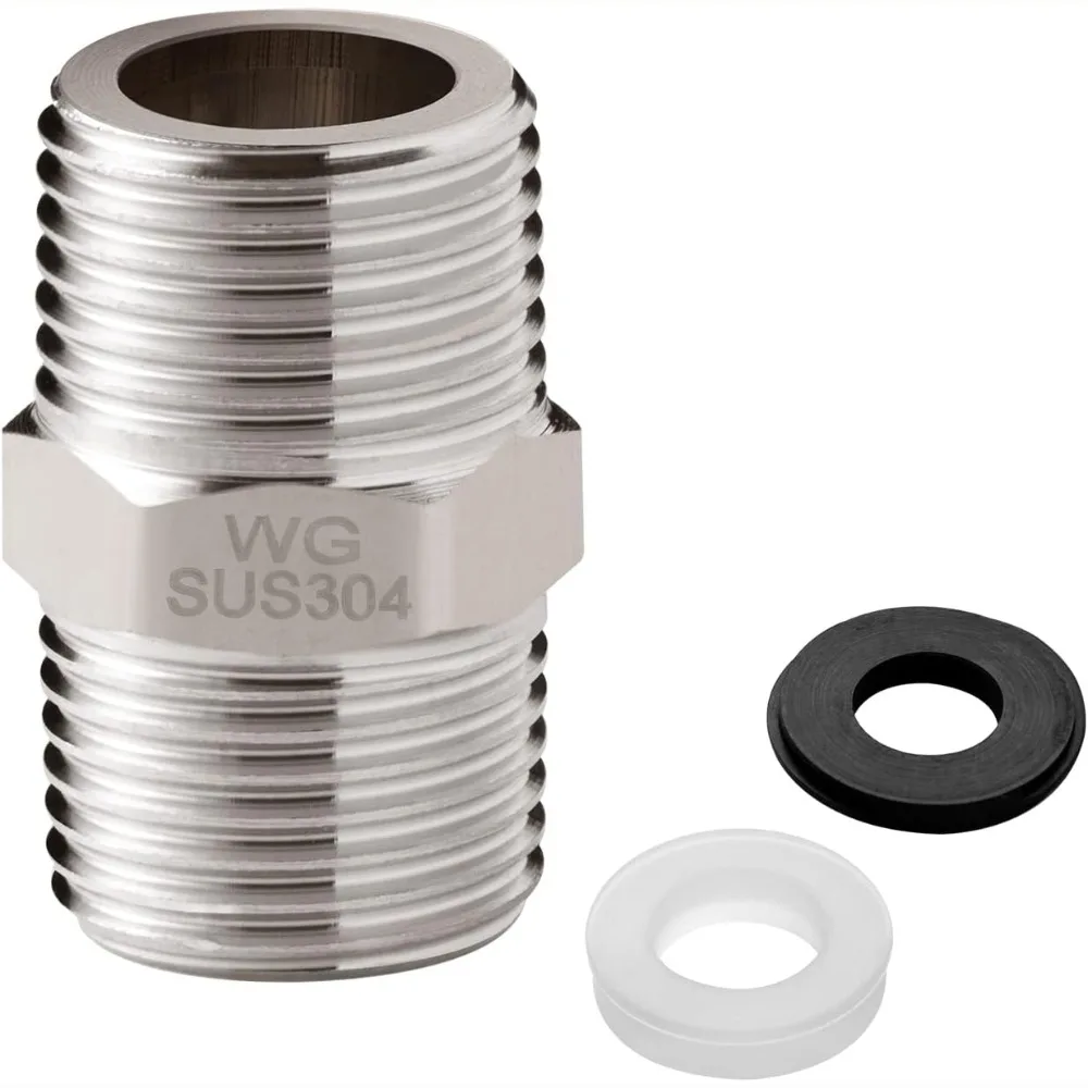 Connector 304 Stainless Steel Shower Hose Extension Extra Long 1/2 to 1/2 Hose Connector Hose Fitting