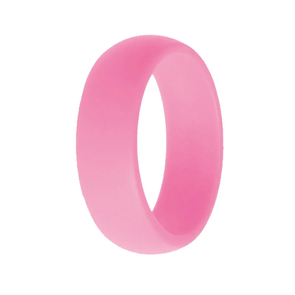 10pcs/set Sports Silicone Ring Lover Unisex Couples Wedding Rubber Bands Hypoallergenic Flexible Finger Rings 8mm  10Pcs/Set