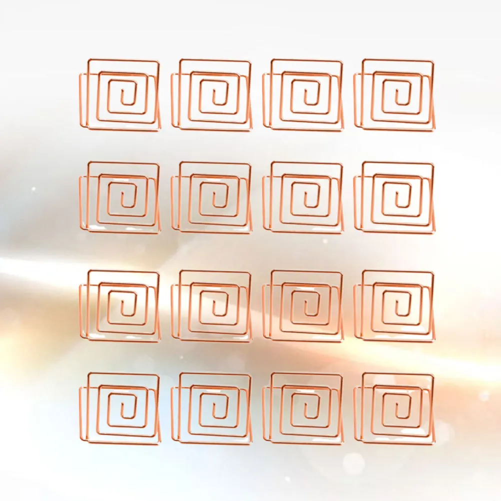 

16 pcs Square Memo Holder Reusable Place Card Stand For Wedding Party Table Number Display Sturdy Wire Clip Holders Rose Gold