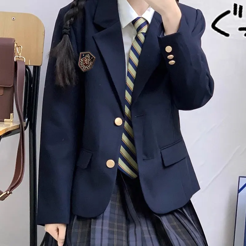 

Jacket Jk Uniforms Solid BlazerJapanese Korean School Teachers Casual Blazer Women's Elegant Navy Blazer Coat School Uniform