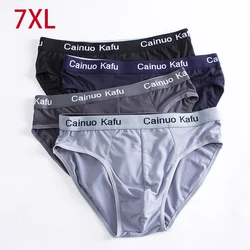 Ropa interior para hombre, calzoncillos sólidos, bragas de fibra de bambú, Bikini Sexy de talla grande, lote de 4 M-7XL.