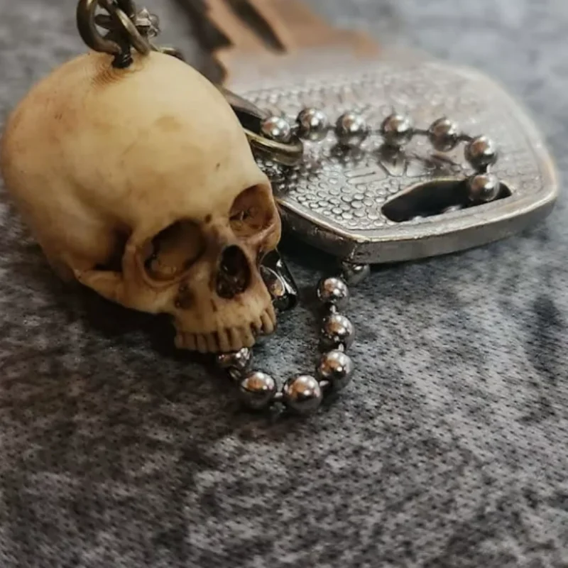 Personalized Hand-Painted Skull Keychain for Halloween