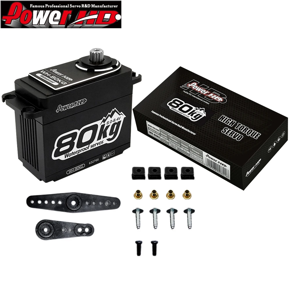 Power HD WH80KG coppia elevata impermeabile 6.0-8.4V 80KG doppio cuscinetto a sfere ingranaggio in acciaio Servo digitale per auto fuoristrada 1/5